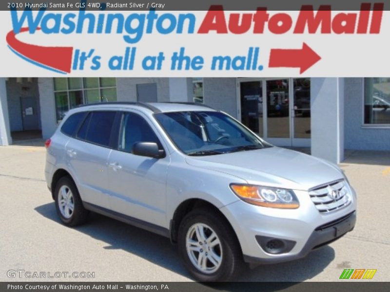 Radiant Silver / Gray 2010 Hyundai Santa Fe GLS 4WD