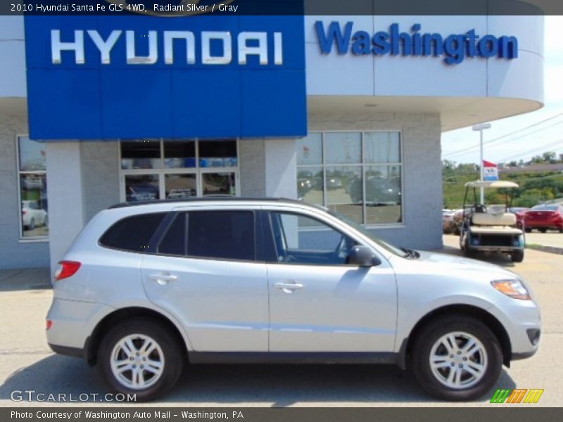 Radiant Silver / Gray 2010 Hyundai Santa Fe GLS 4WD