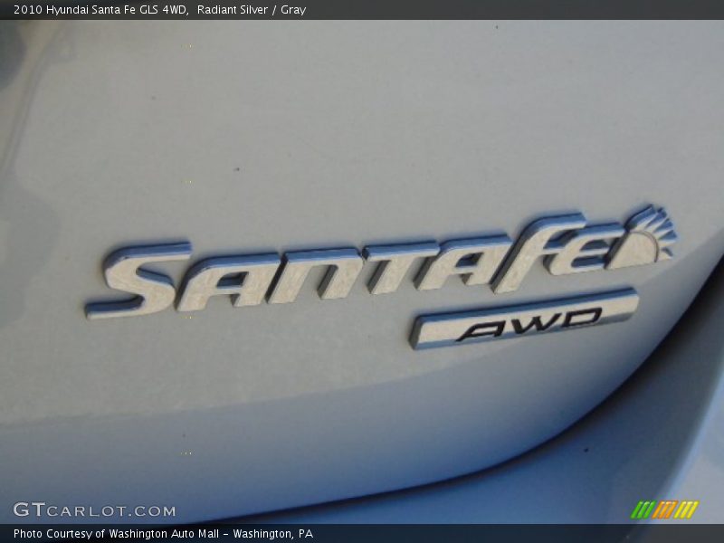 Radiant Silver / Gray 2010 Hyundai Santa Fe GLS 4WD