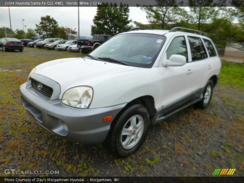 Nordic White / Gray 2004 Hyundai Santa Fe GLS 4WD