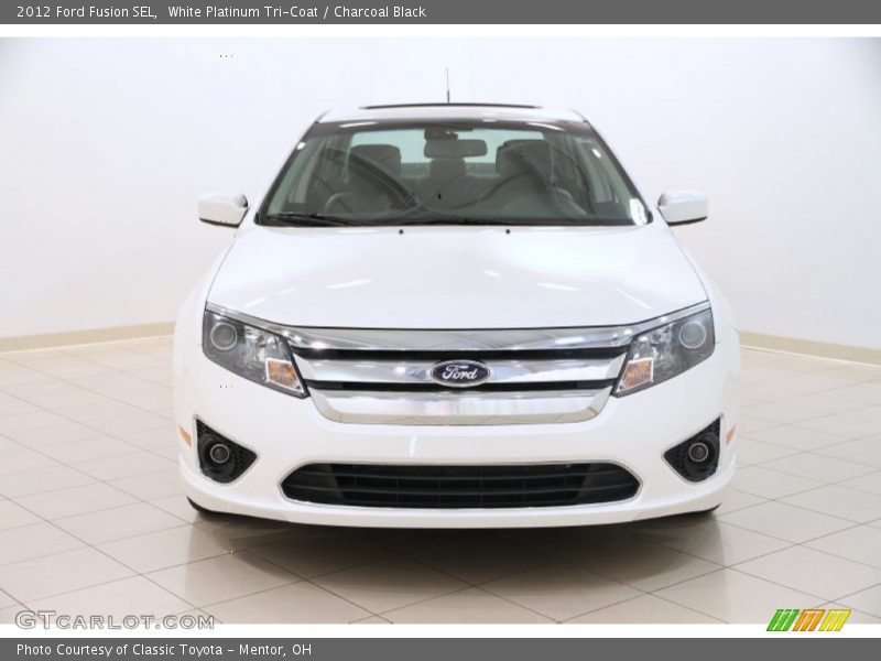 White Platinum Tri-Coat / Charcoal Black 2012 Ford Fusion SEL