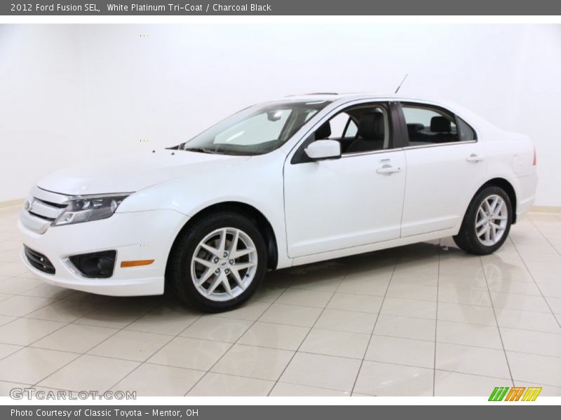 White Platinum Tri-Coat / Charcoal Black 2012 Ford Fusion SEL