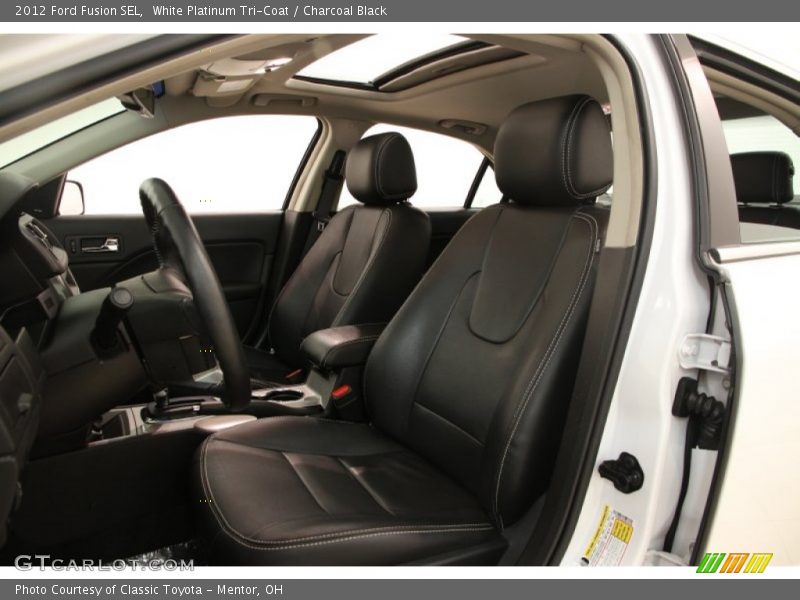 White Platinum Tri-Coat / Charcoal Black 2012 Ford Fusion SEL