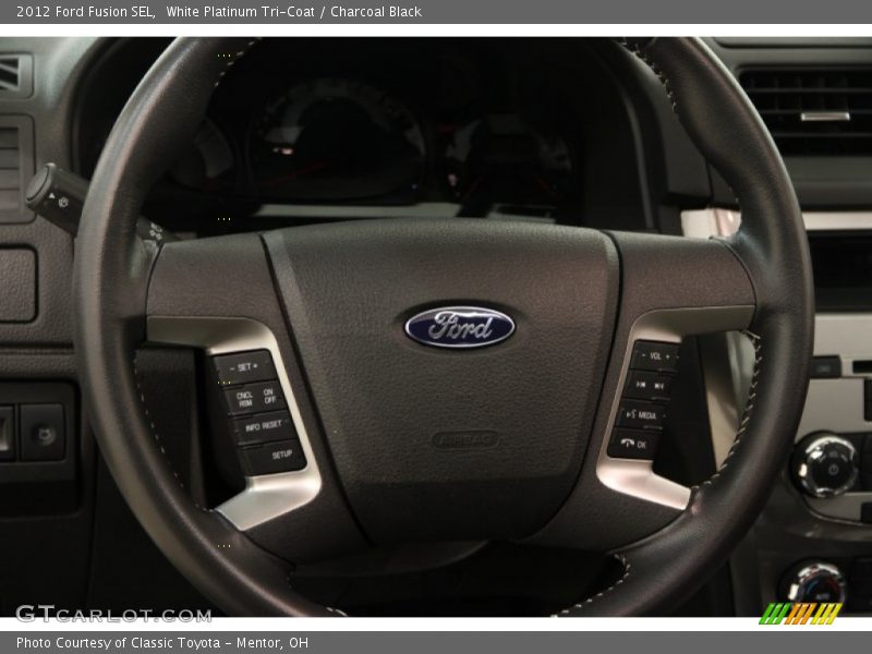 White Platinum Tri-Coat / Charcoal Black 2012 Ford Fusion SEL