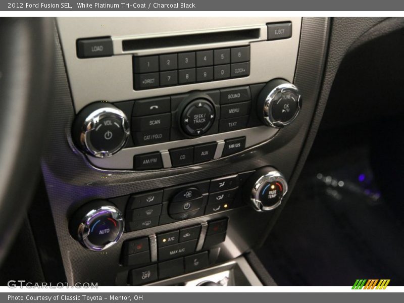 White Platinum Tri-Coat / Charcoal Black 2012 Ford Fusion SEL