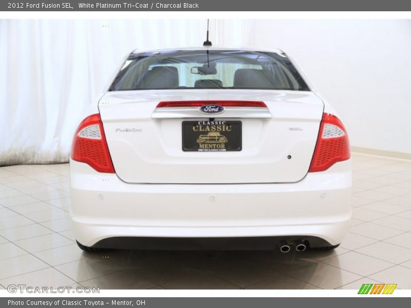 White Platinum Tri-Coat / Charcoal Black 2012 Ford Fusion SEL