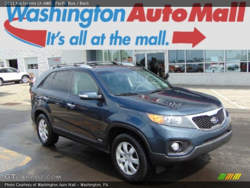 Pacific Blue / Black 2011 Kia Sorento LX AWD