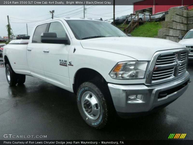 Bright White / Black/Diesel Gray 2014 Ram 3500 SLT Crew Cab 4x4 Dually