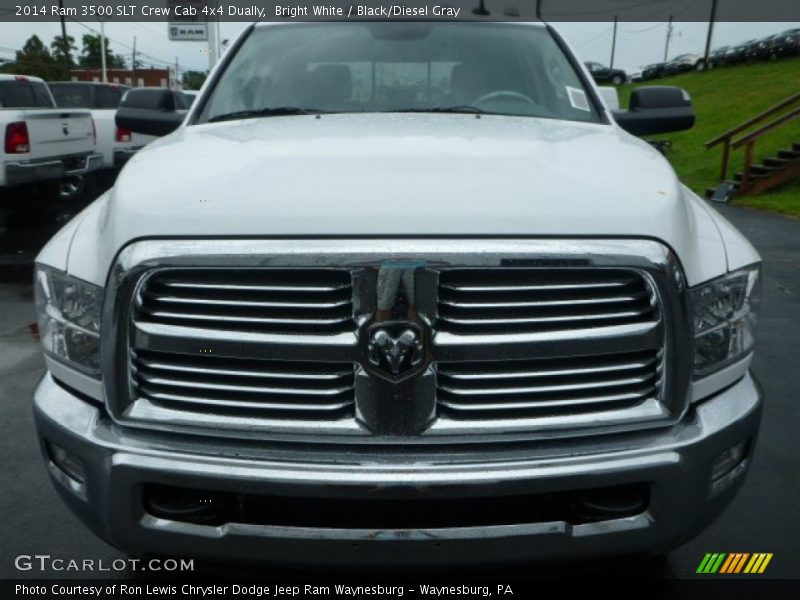 Bright White / Black/Diesel Gray 2014 Ram 3500 SLT Crew Cab 4x4 Dually