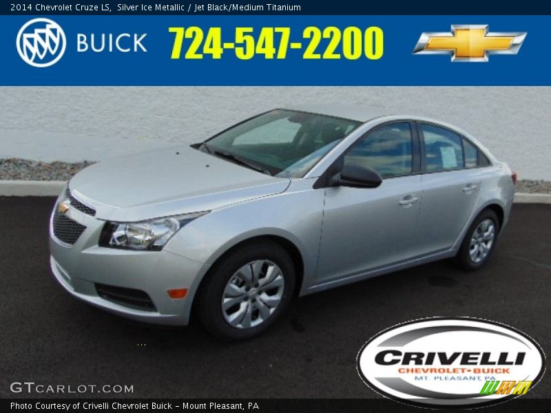 Silver Ice Metallic / Jet Black/Medium Titanium 2014 Chevrolet Cruze LS
