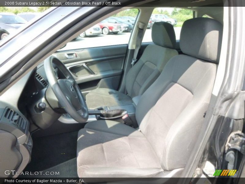 Obsidian Black Pearl / Off Black 2008 Subaru Legacy 2.5i Sedan