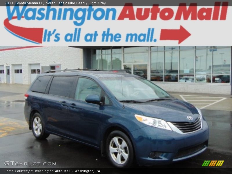 South Pacific Blue Pearl / Light Gray 2011 Toyota Sienna LE