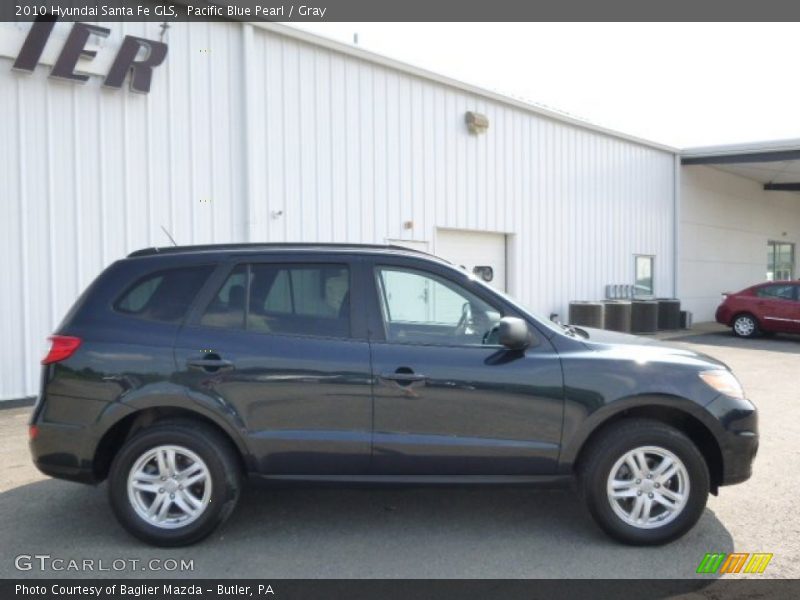 Pacific Blue Pearl / Gray 2010 Hyundai Santa Fe GLS