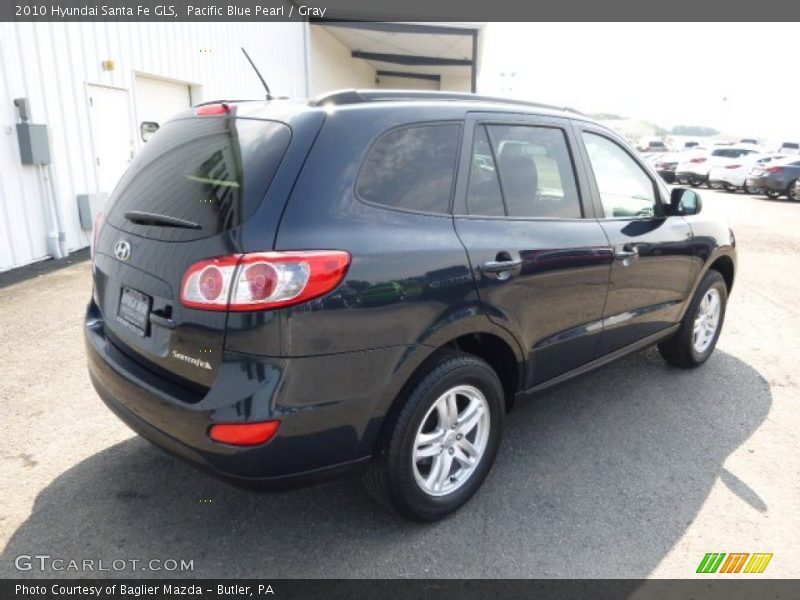 Pacific Blue Pearl / Gray 2010 Hyundai Santa Fe GLS