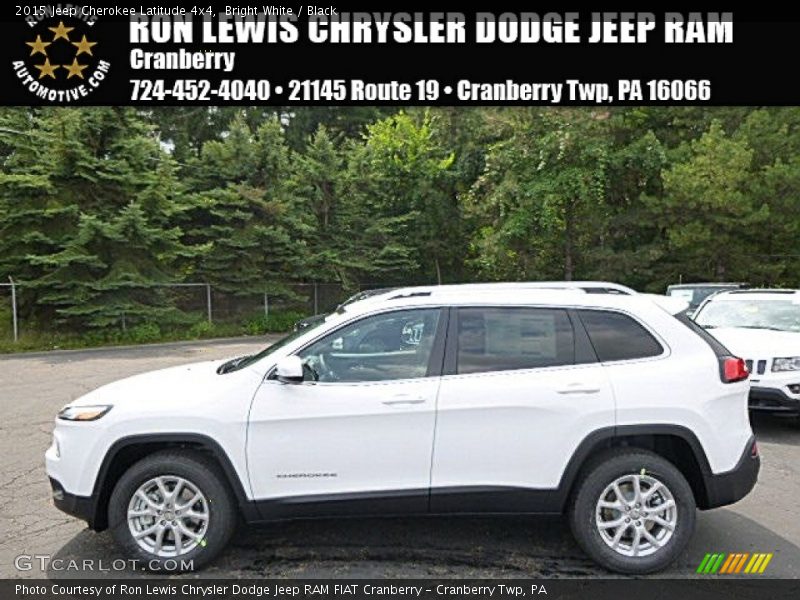 Bright White / Black 2015 Jeep Cherokee Latitude 4x4
