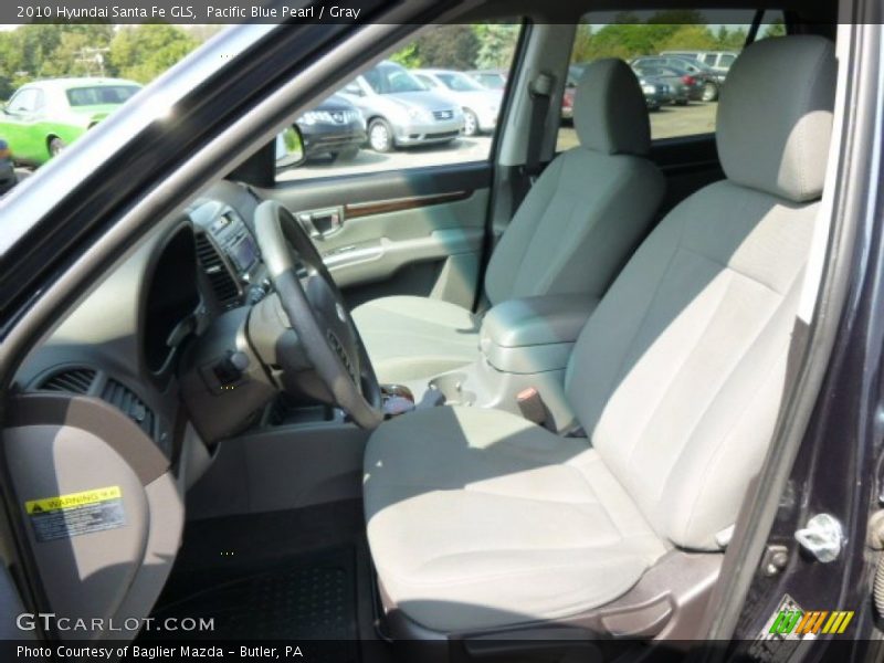 Pacific Blue Pearl / Gray 2010 Hyundai Santa Fe GLS