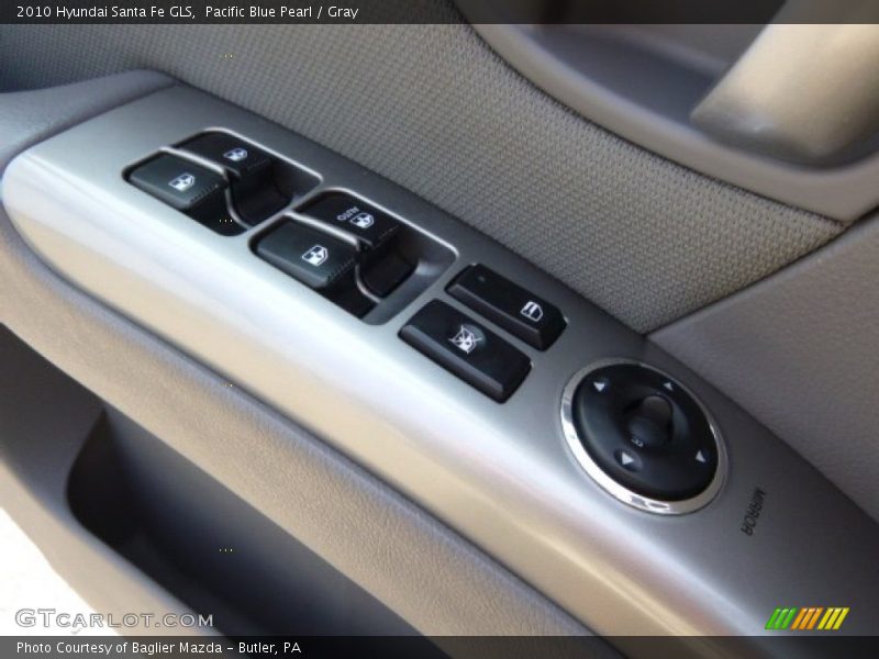 Pacific Blue Pearl / Gray 2010 Hyundai Santa Fe GLS