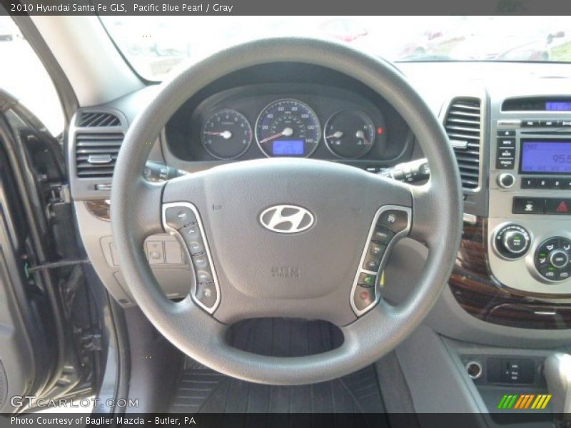 Pacific Blue Pearl / Gray 2010 Hyundai Santa Fe GLS
