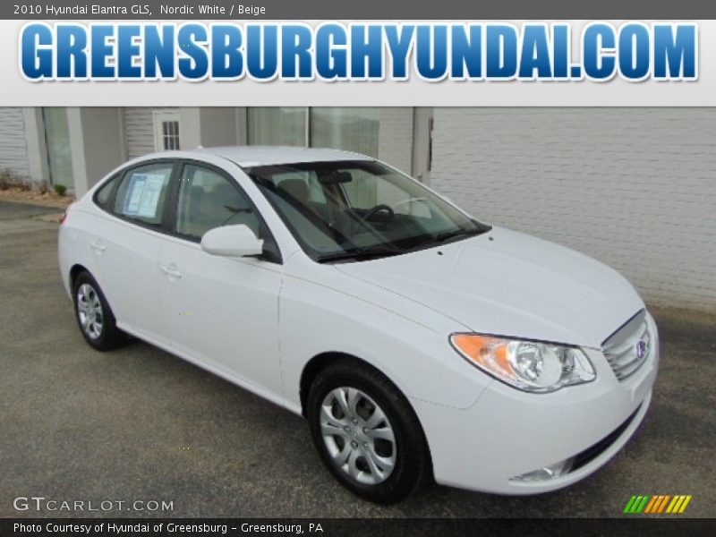 Nordic White / Beige 2010 Hyundai Elantra GLS
