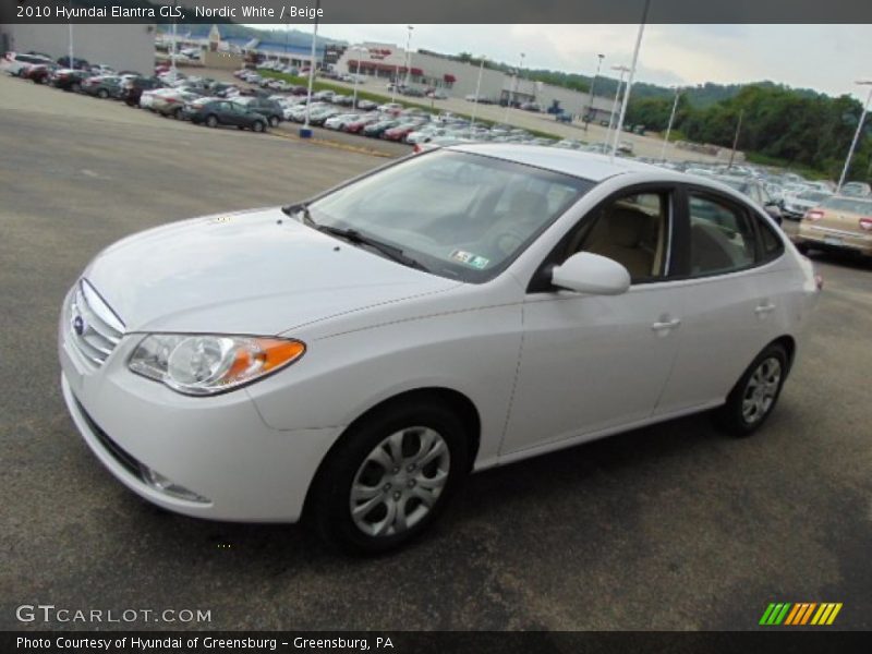 Nordic White / Beige 2010 Hyundai Elantra GLS