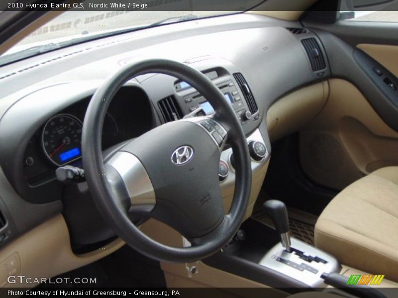 Nordic White / Beige 2010 Hyundai Elantra GLS