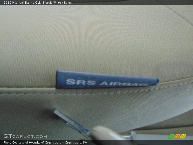 Nordic White / Beige 2010 Hyundai Elantra GLS