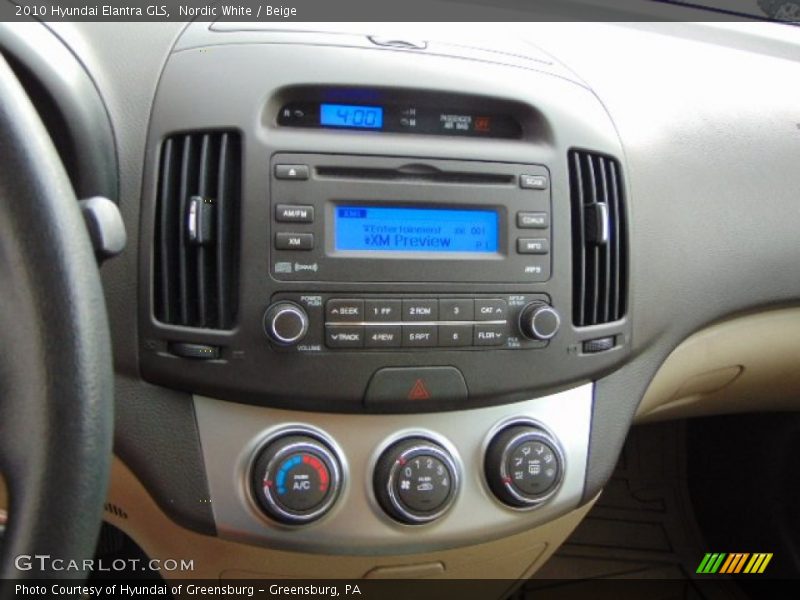 Nordic White / Beige 2010 Hyundai Elantra GLS