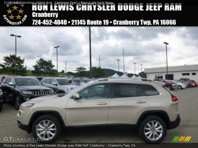 Cashmere Pearl / Black/Light Frost Beige 2015 Jeep Cherokee Limited 4x4