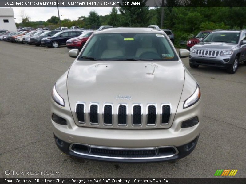 Cashmere Pearl / Black/Light Frost Beige 2015 Jeep Cherokee Limited 4x4