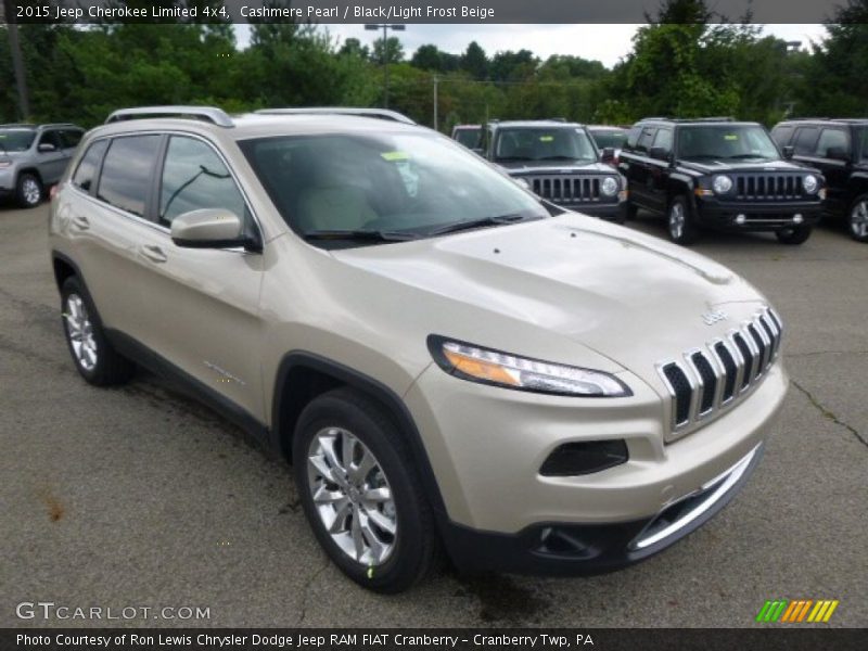 Cashmere Pearl / Black/Light Frost Beige 2015 Jeep Cherokee Limited 4x4
