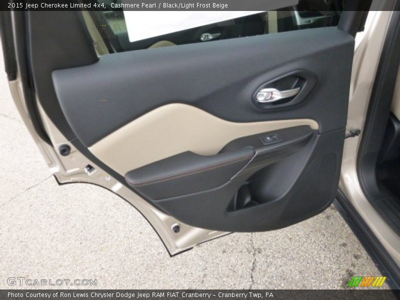 Cashmere Pearl / Black/Light Frost Beige 2015 Jeep Cherokee Limited 4x4