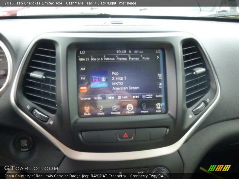 Cashmere Pearl / Black/Light Frost Beige 2015 Jeep Cherokee Limited 4x4