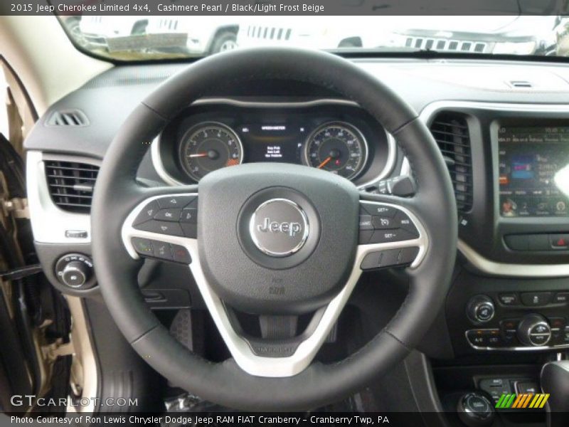 Cashmere Pearl / Black/Light Frost Beige 2015 Jeep Cherokee Limited 4x4