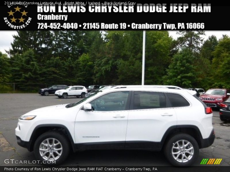 Bright White / Iceland - Black/Iceland Gray 2014 Jeep Cherokee Latitude 4x4
