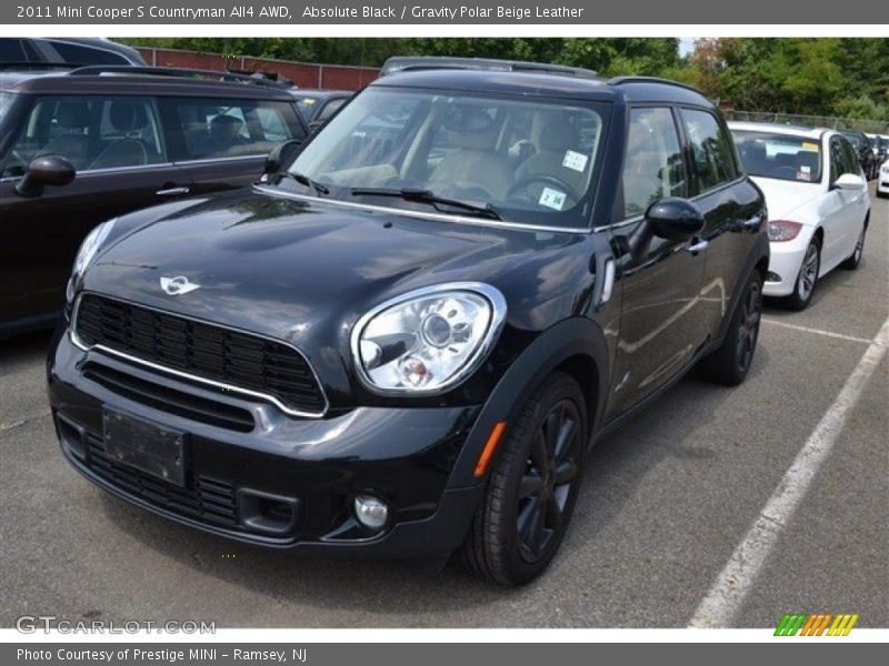 Absolute Black / Gravity Polar Beige Leather 2011 Mini Cooper S Countryman All4 AWD