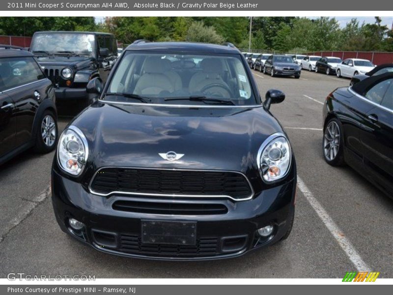 Absolute Black / Gravity Polar Beige Leather 2011 Mini Cooper S Countryman All4 AWD