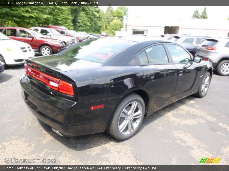 Pitch Black / Black/Red 2014 Dodge Charger R/T AWD