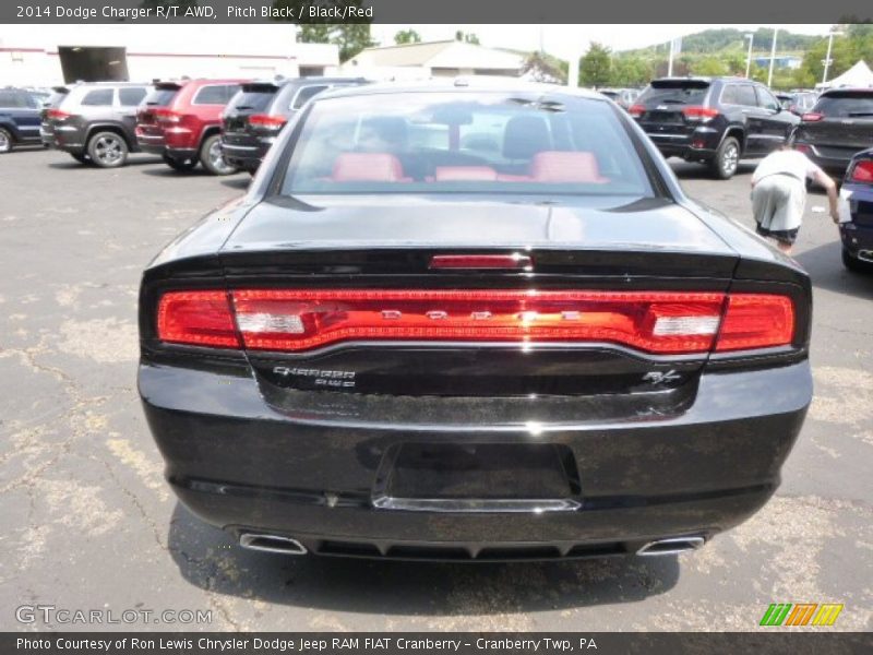 Pitch Black / Black/Red 2014 Dodge Charger R/T AWD