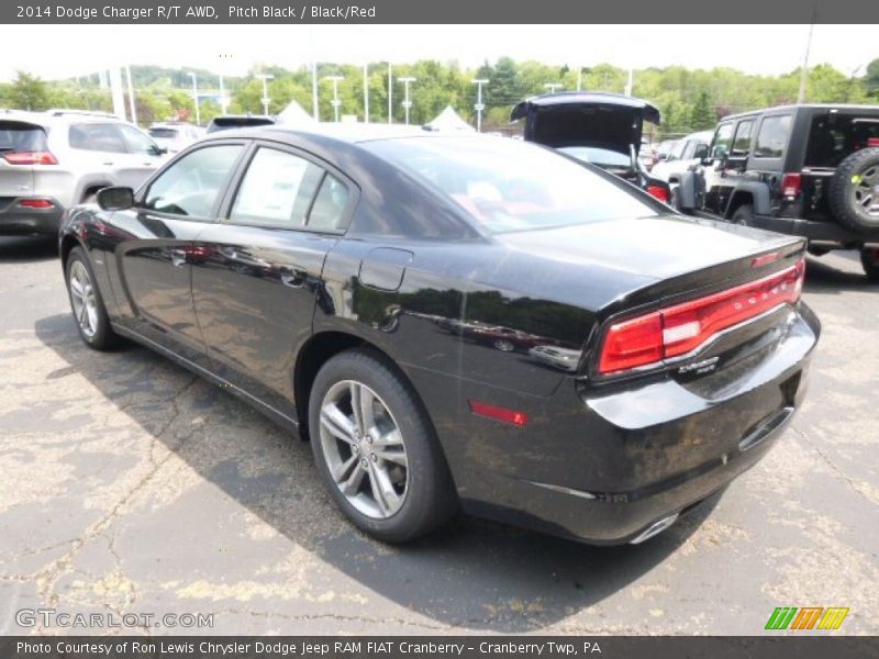 Pitch Black / Black/Red 2014 Dodge Charger R/T AWD
