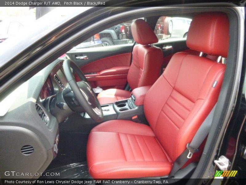 Pitch Black / Black/Red 2014 Dodge Charger R/T AWD