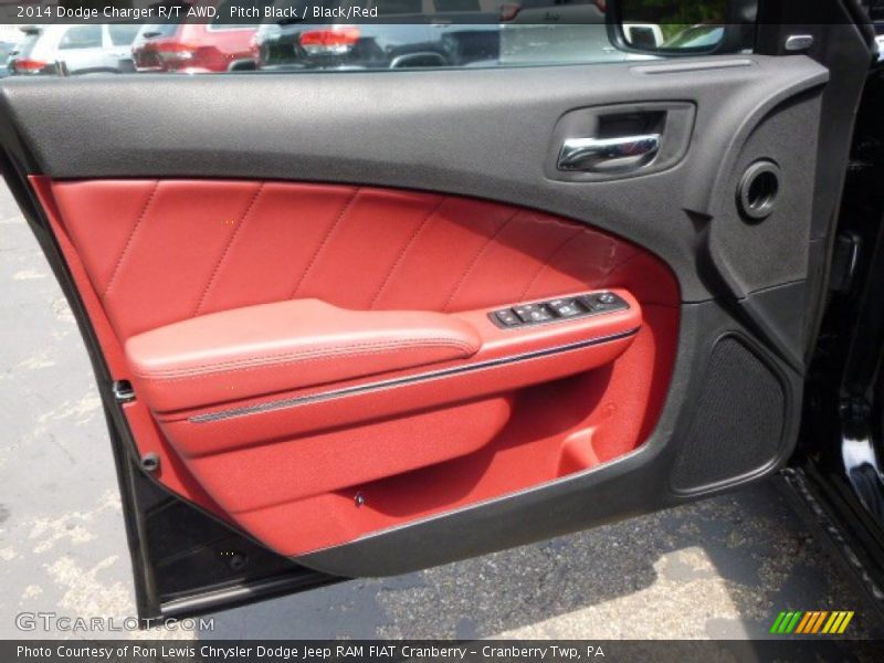 Pitch Black / Black/Red 2014 Dodge Charger R/T AWD