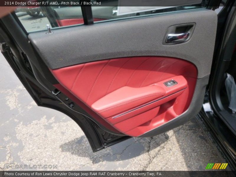 Pitch Black / Black/Red 2014 Dodge Charger R/T AWD
