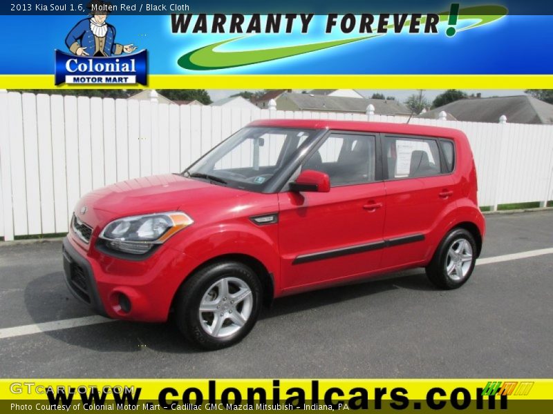 Molten Red / Black Cloth 2013 Kia Soul 1.6