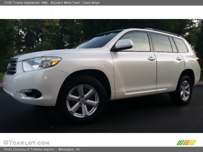 Blizzard White Pearl / Sand Beige 2008 Toyota Highlander 4WD