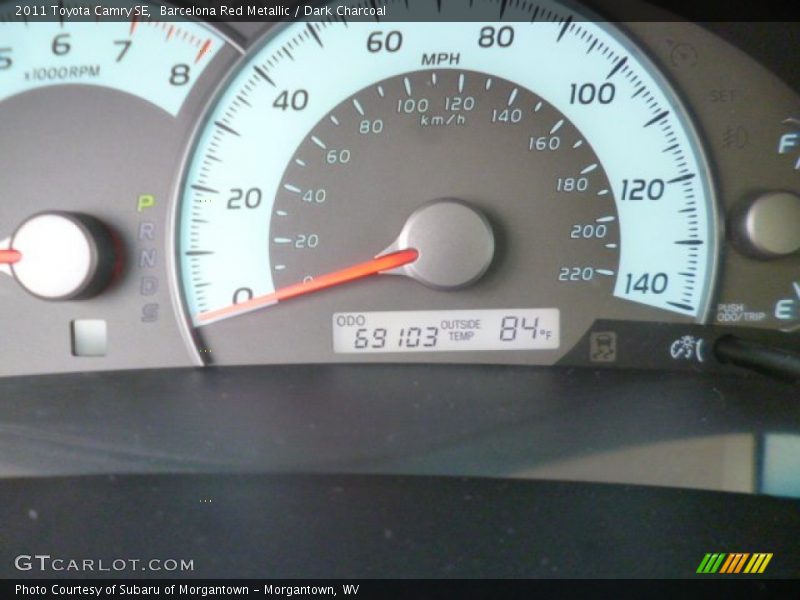Barcelona Red Metallic / Dark Charcoal 2011 Toyota Camry SE