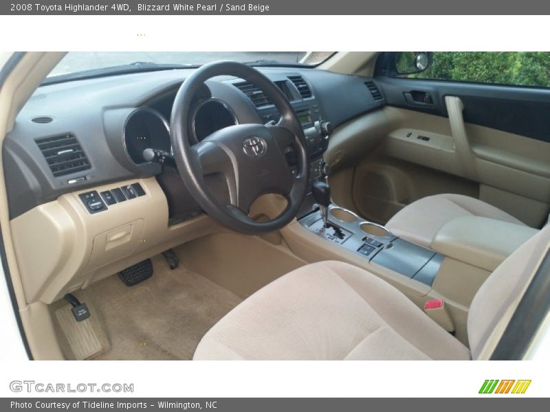 Blizzard White Pearl / Sand Beige 2008 Toyota Highlander 4WD
