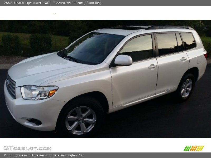 Blizzard White Pearl / Sand Beige 2008 Toyota Highlander 4WD