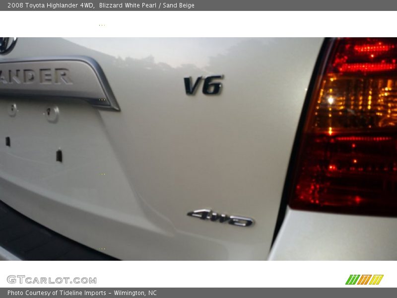 Blizzard White Pearl / Sand Beige 2008 Toyota Highlander 4WD