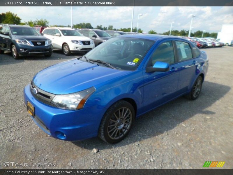 Blue Flame Metallic / Charcoal Black 2011 Ford Focus SES Sedan