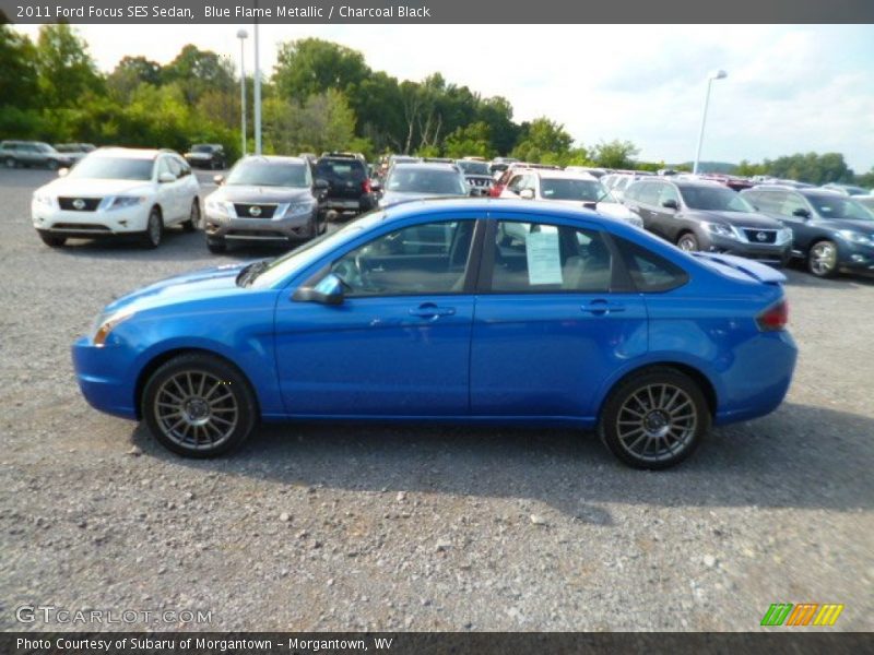 Blue Flame Metallic / Charcoal Black 2011 Ford Focus SES Sedan
